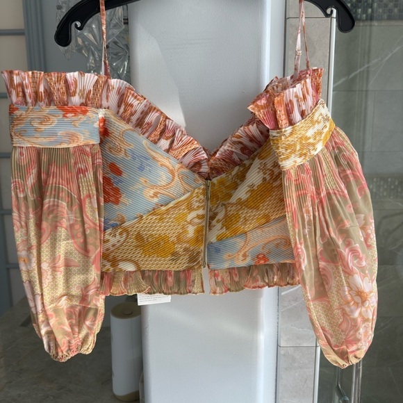 ZIMMERMANN Postcard Pleated Fan Bodice Top - Picture 4 of 12